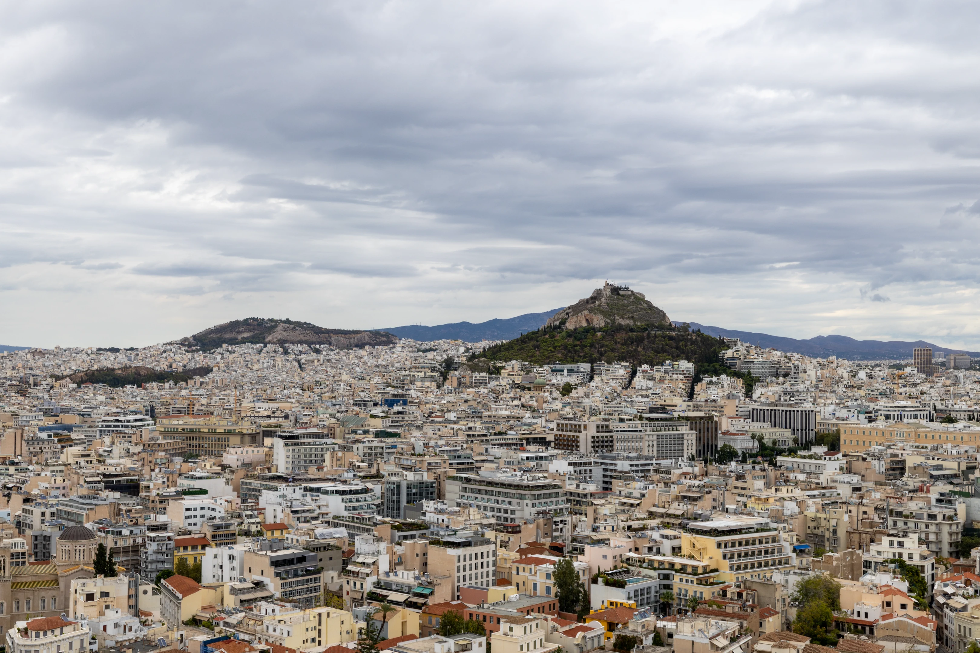 Rooftops and Lycabettus Hill, Athens