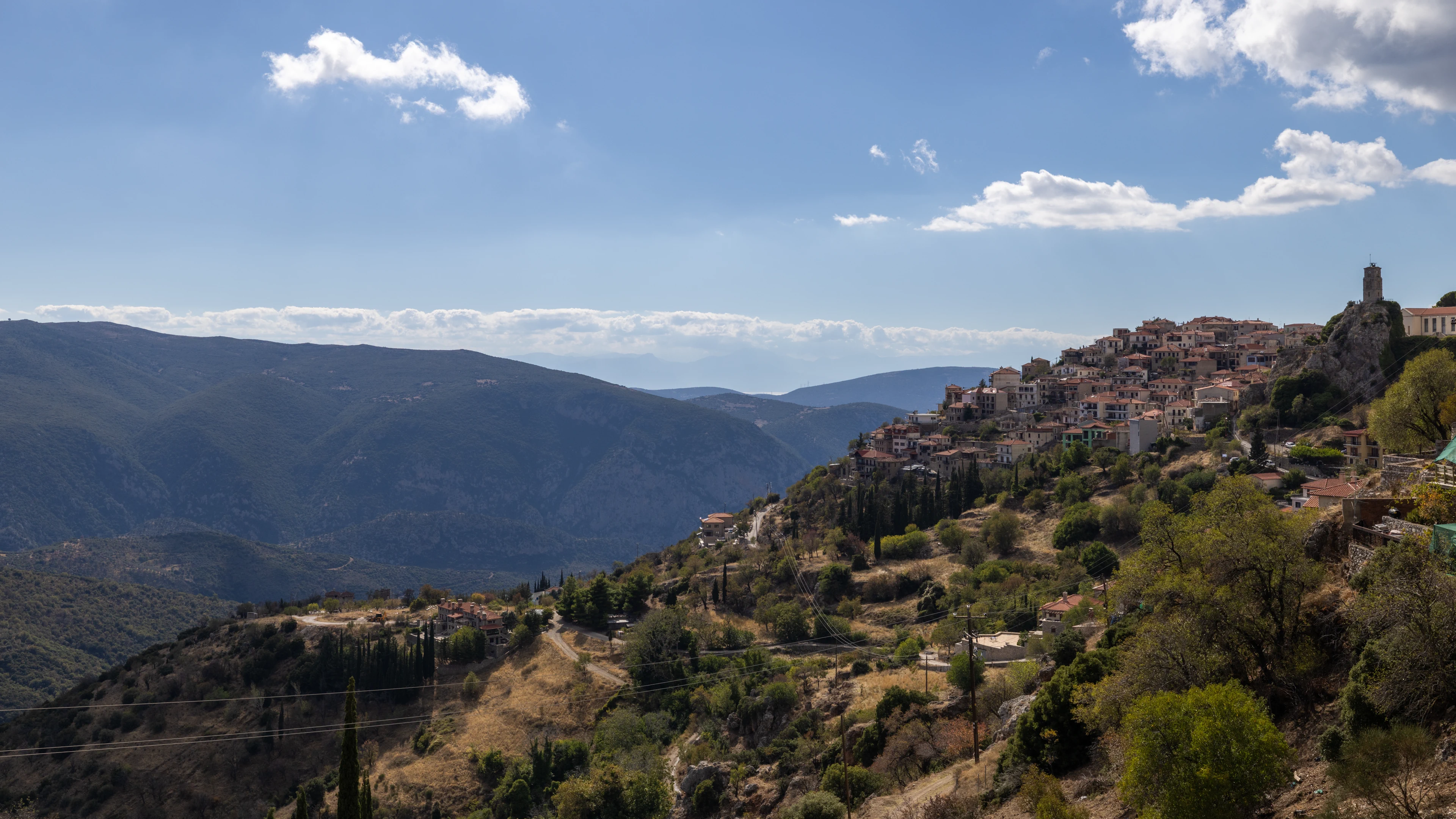 Arachova (facing Pleistos Valley), Greece